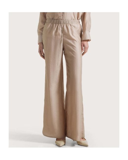 Seventy Natural Elasticated-Waistband Wide-Leg Trousers