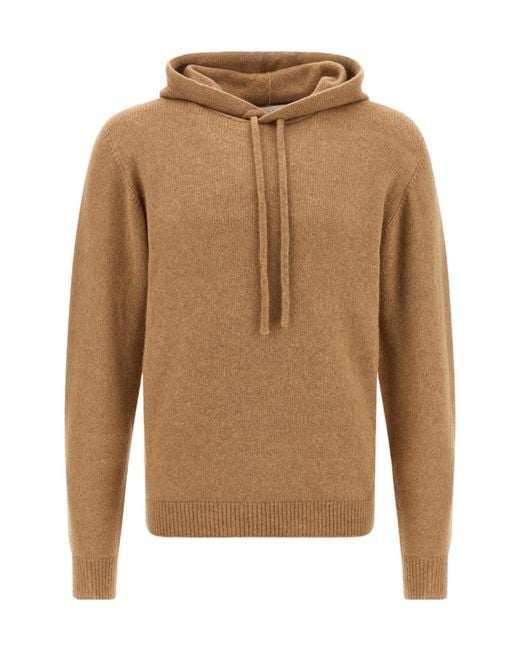 Roberto Collina Brown Hooded Sweater for men