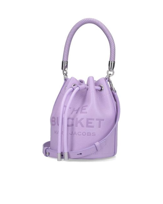 Marc Jacobs Purple Logo Embossed Bucket Bag