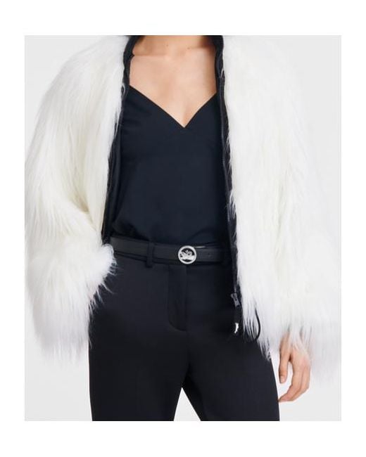 Longchamp White La Médaille Belt