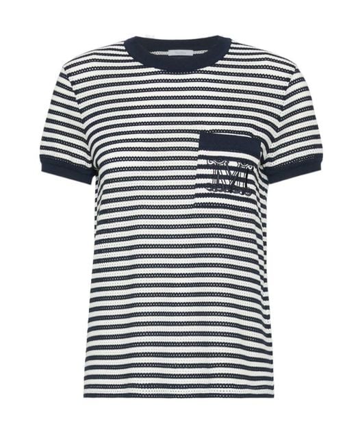 Max Mara Black Mesh Stripe T-Shirt