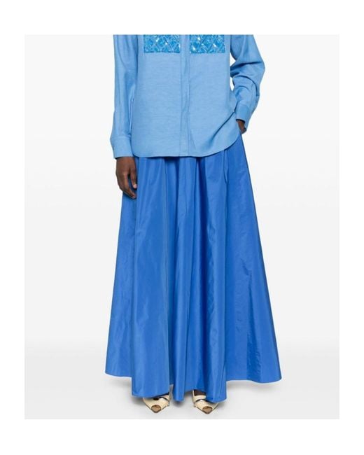 P.A.R.O.S.H. Blue Elasticated Waist Skirt