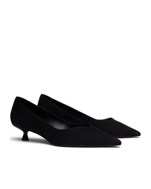 Stuart Weitzman Black Eva Pointed Low Heels