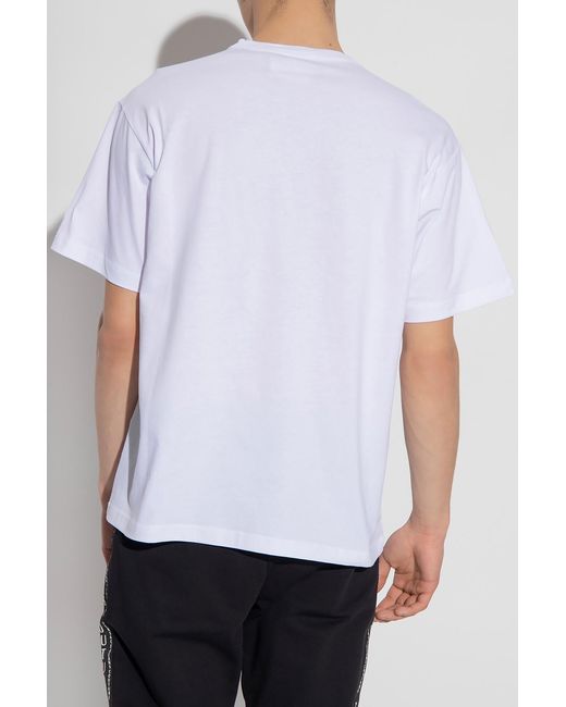 Versace Jeans White Logo-Print Short-Sleeved T-Shirt for men