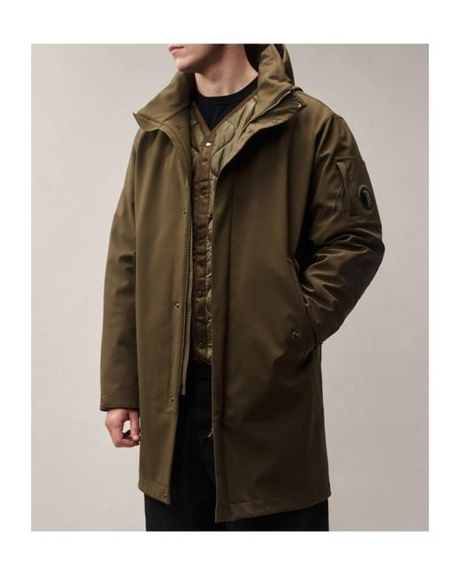 C P Company Brown C.P. Shell-R Hooded Coat for men