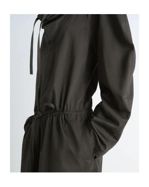 Lemaire Black Vareuse High Neck Drawstring Dress