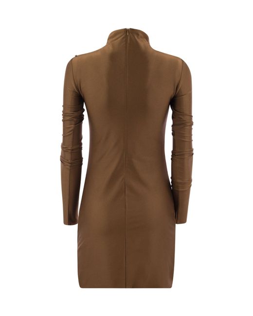 Sportmax Brown Stiria Long-Sleeve Dress