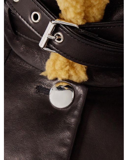 Khaite Black Jodie Shearling-Trim Button Jacket