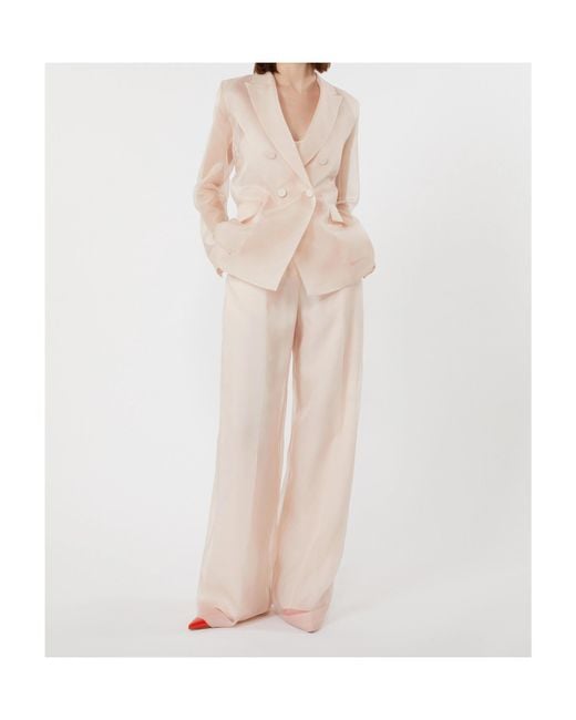 Max Mara Natural Slogan Silk-Organza Blazer