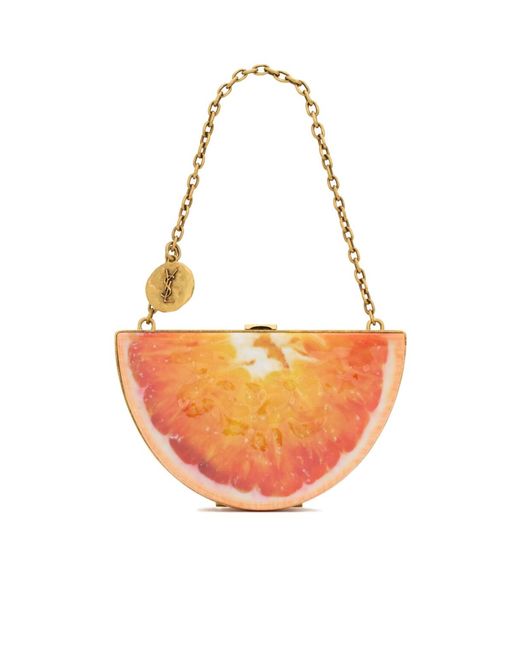 Saint Laurent Orange Evening Mini Clutch