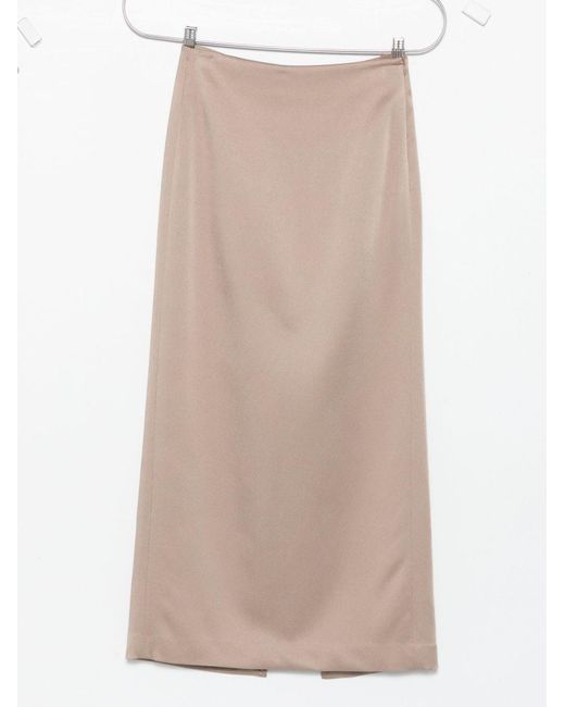 Brunello Cucinelli Natural High-Rise Slit Detailed Skirt