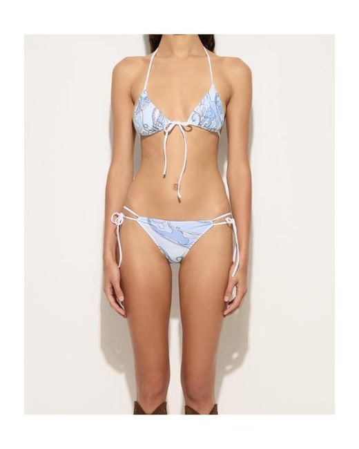 Emilio Pucci Blue Pucci Printed Tie-Side Bikini Briefs