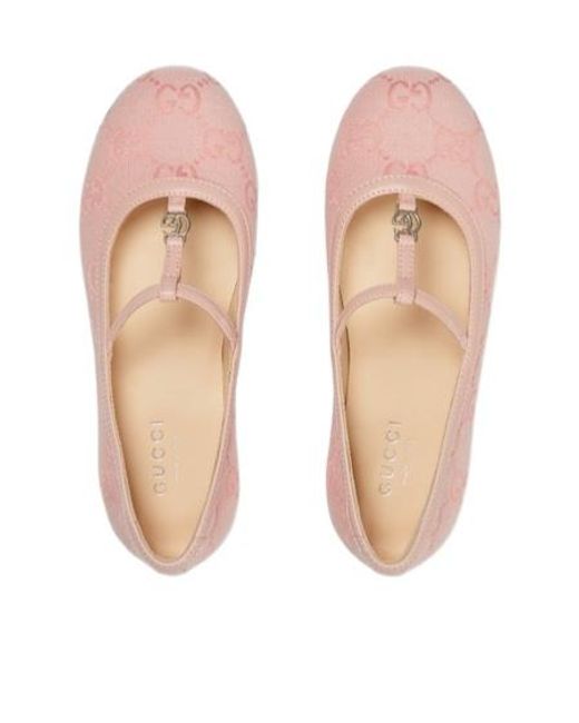 Gucci Pink Children's Double G Ballet Flat