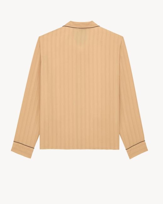 Saint Laurent Natural Striped Long-Sleeve Pyjama Top for men
