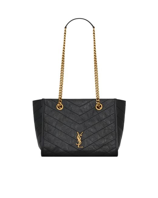Saint Laurent Black Niki Logo Plaque Shoulder Bag