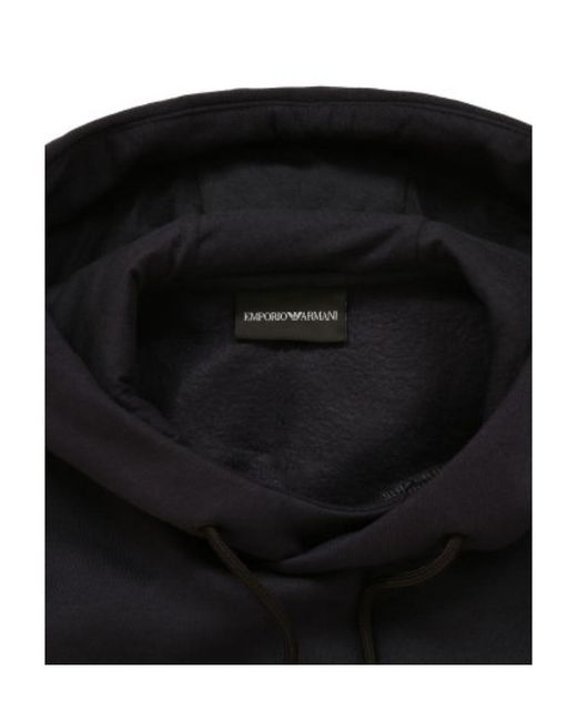 Emporio Armani Blue Logo Hooded Sweater for men