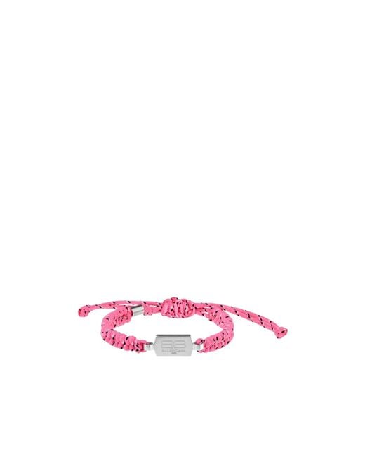 Balenciaga Pink Braided Logo Bracelet