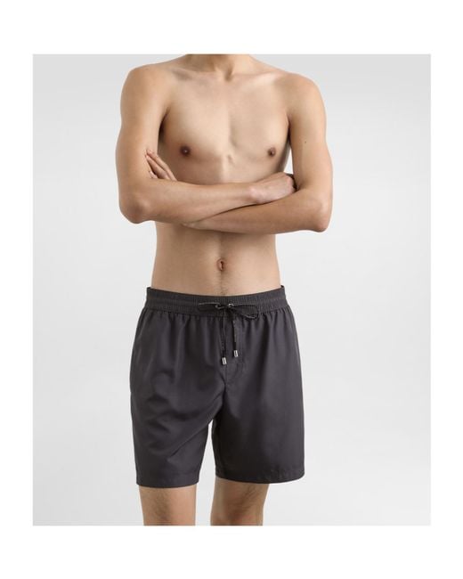 Dolce & Gabbana Black Elastic Waist Swim Shorts for men
