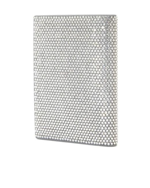 Balenciaga Gray Embellished Passport Calfskin Cardholder for men
