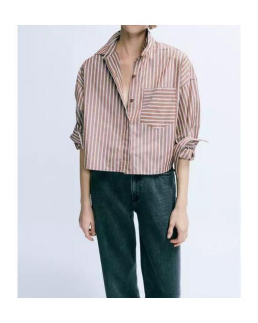 Rag & Bone Natural Marin Cropped Striped Shirt