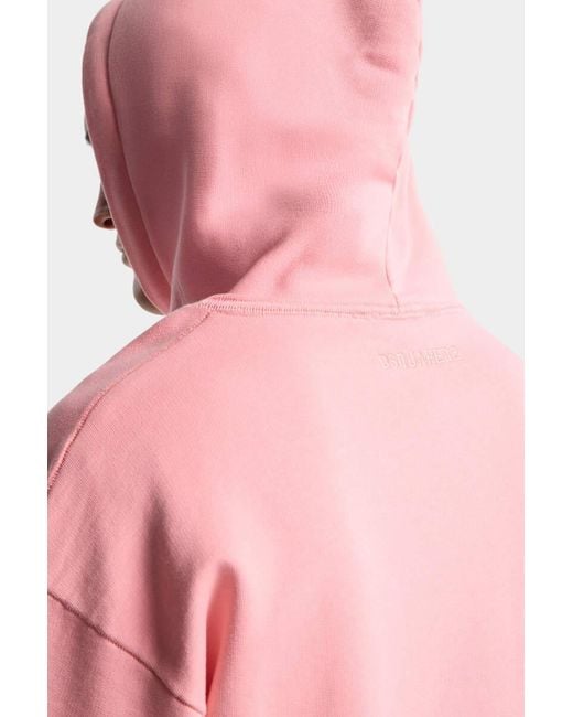 DSquared² Pink Rebels Relax Fit Hoodie for men