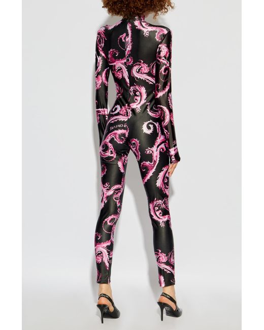 Versace Jeans Red Chromo Couture-Print Jumpsuit