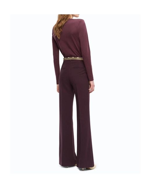 Pinko Purple Plain-Coloured Palazzo Trousers