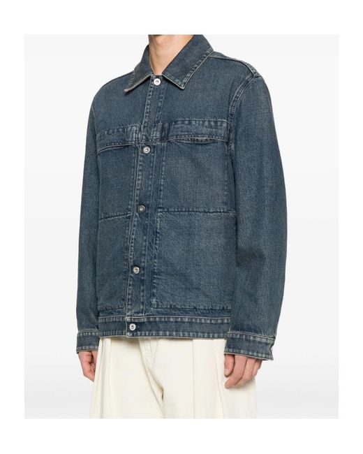 Jil Sander Blue Button Pocket Dnim Jacket for men
