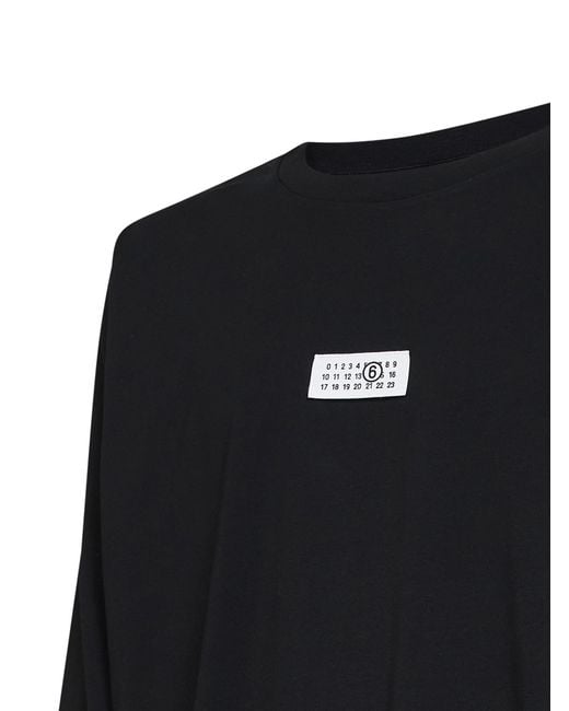 MM6 by Maison Margiela Black Logo Patch Crewneck Sweatshirt for men
