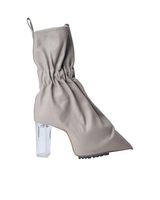 Rick Owens Gray Cuffed Taquito Pull On Boots