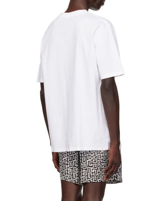 Balmain White Coin T-Shirt for men