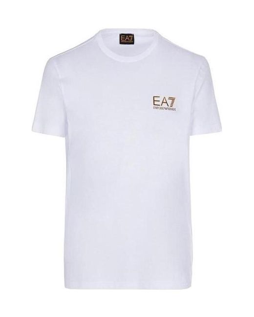 Emporio Armani White Logo-Print T-Shirt for men