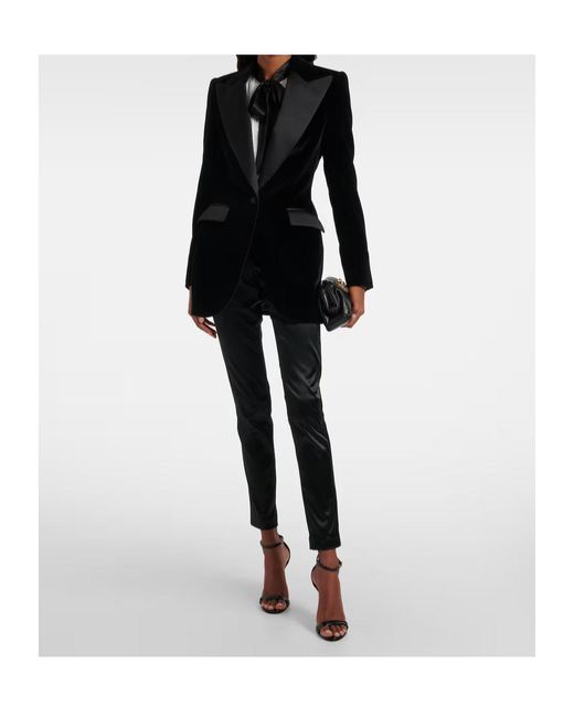 Dolce & Gabbana Black Long-Sleeved Tuxedo Jacket