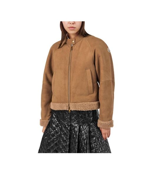 Moncler Brown Tan Suede Jacket