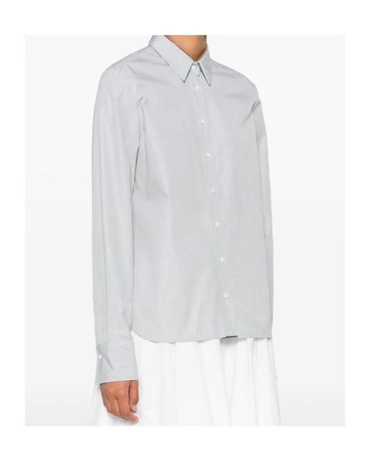 Brunello Cucinelli White Button-Down Pinstripe Shirt