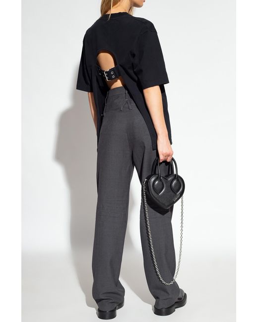 Ambush Gray Double-Waist Straight-Leg Trousers