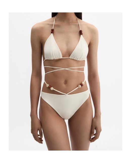 Magda Butrym White Strappy Triangle Bikini Top