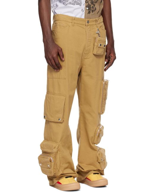 Lanvin Natural Utility-Pockets Straight Trousers for men