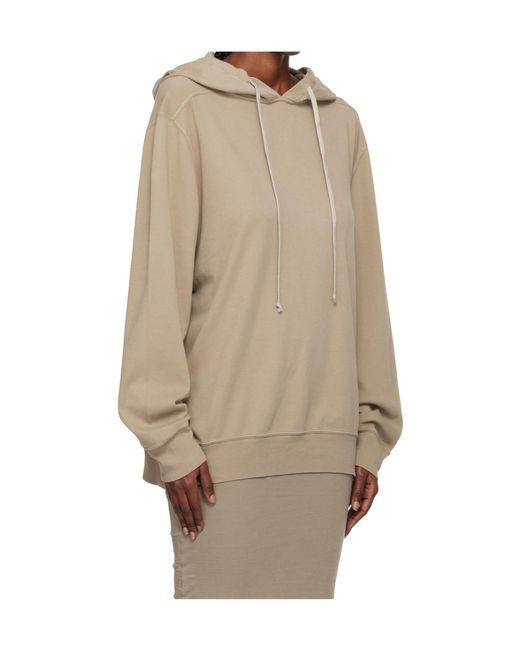Rick Owens Natural Concordians Oversized Hooded Sweatshirt