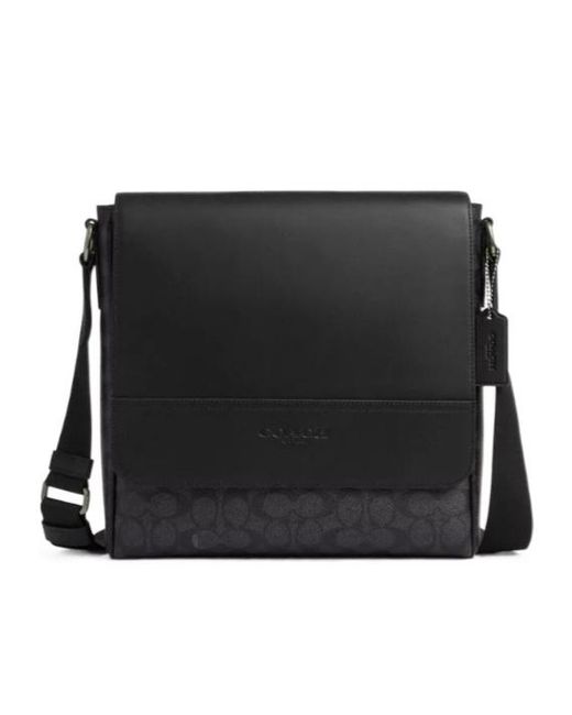 COACH Black Houston Map Bag for men