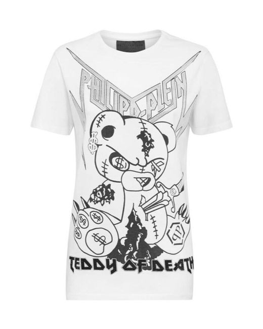 Philipp Plein White Logo Details T-Shirt