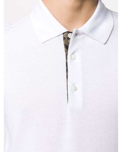 Fendi White Piqué Polo Shirt for men