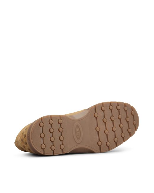 Tod's Brown Suede Elastic-Lace Desert Boots for men
