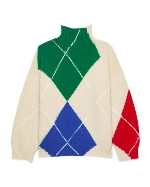 J.W. Anderson Green Jw Anderson X Pringle Turtle-Neck Argyle Jumper