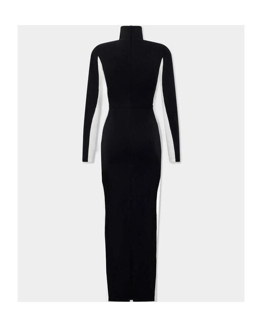 DSquared² Black Long-Sleeve Maxi Dress