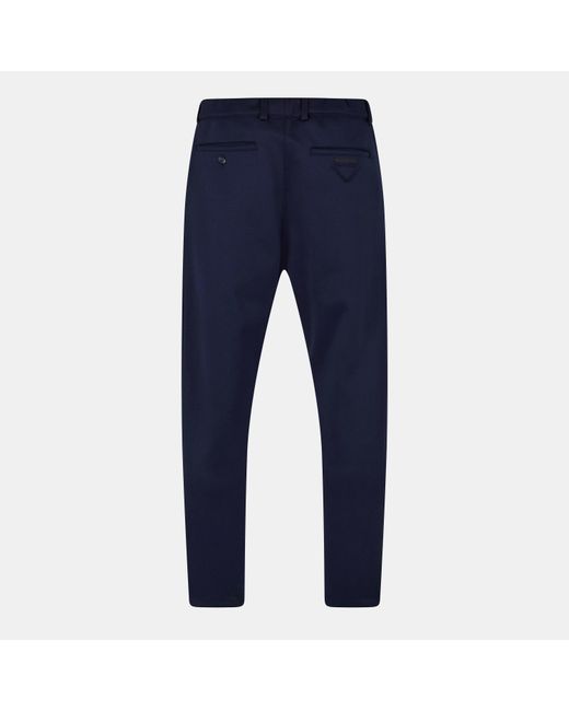 Prada Blue Hem Woven Tracksuit Bottoms for men