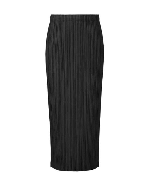 Pleats Please Issey Miyake Black Pleats Please Issey Miyake Elasticated Waistband Pleated Skirt