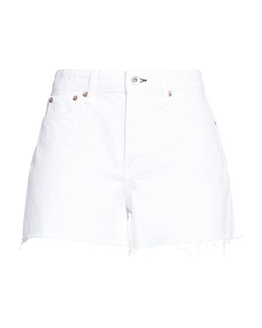 Rag & Bone White Plain Colour Denim Shorts