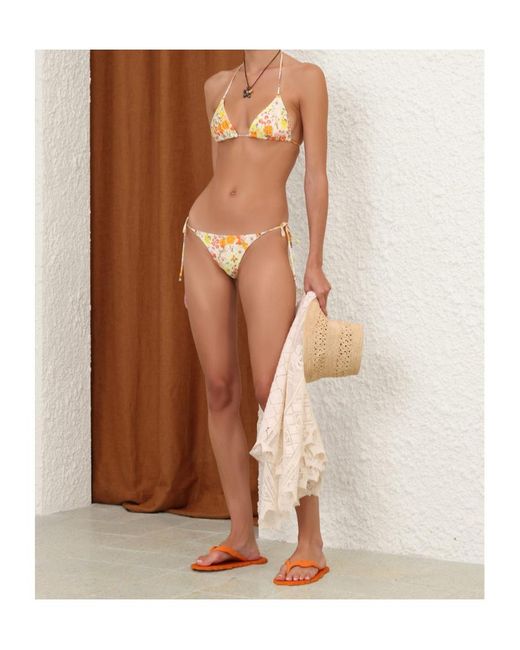 Zimmermann Metallic Solstice Floral Triangle Bikini