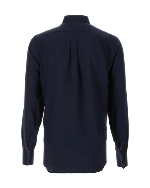 Dolce & Gabbana Blue Regular Crepe Shirt for men